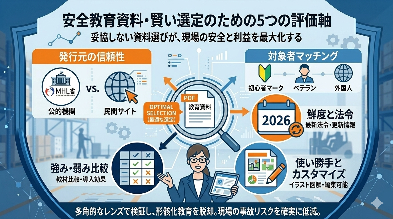 厚労省など-フォークリフト安全教育資料_フォークリフト安全教育資料の選び方と選定と比較ポイント
