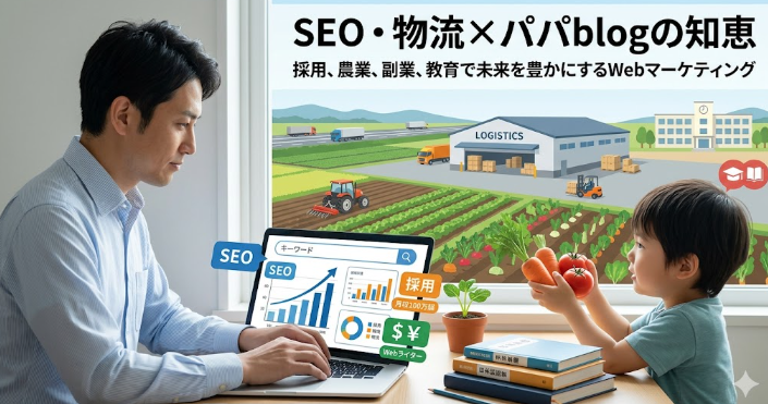 SEOプロ×採用,物流,農業,副業_横浜パパblogのトップ画像